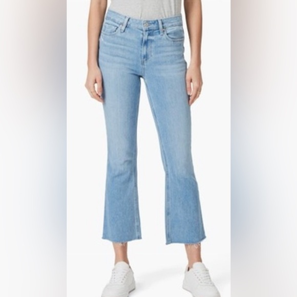 PAIGE Colette Raw Hem Crop Flare Jeans - Picture 2 of 12